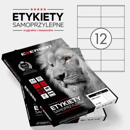 Etykieta samoprzylepna EMERSON 105x48 a'100 biała-2162726