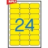 Etykiety kolorowe APLI, 70x37mm, zaokrąglone, żółte, 20 ark.-4083417