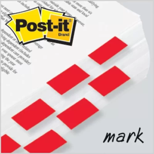 Zakładki indeksujące POST-IT® (680-1), PP, 25,4x43,2mm, 50 kart., czerwone-4081234