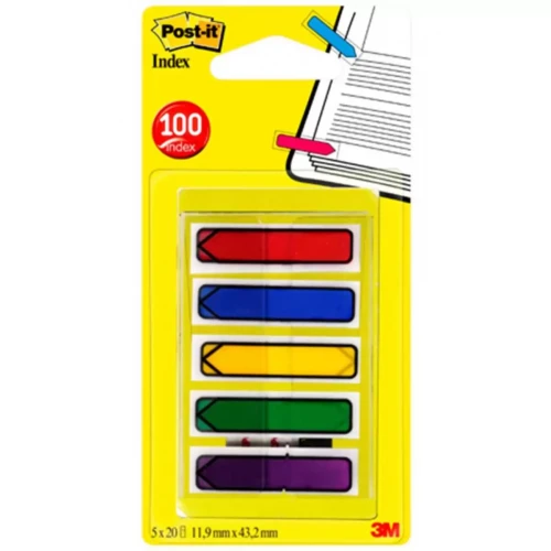 Zakładki indeksujące POST-IT® (684-ARR1), PP, 11,9x43,2mm, strzałka, 5x20 kart., mix kolorów-4081295
