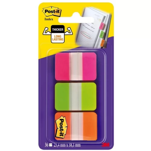 Zakładki indeksujące POST-IT® do archiwizacji (686-PGOEU), PP, silne, 38x25mm, 3x22 kart., mix kolorów-4081340