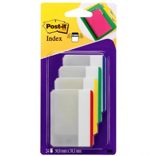 Zakładki indeksujące POST-IT® do archiwizacji (686-F1), PP, proste, 50,8x38mm, 4x6 kart., mix kolorów-4081350