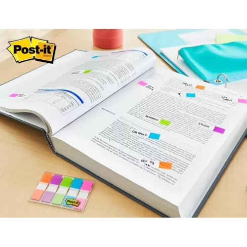 Zakładki indeksujące POST-IT® (683-5CB), PP, 12x43mm, 5x20 kart., mix kolorów-4081805