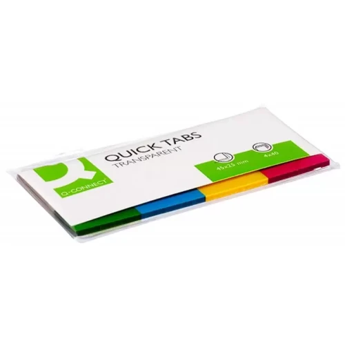 Zakładki indeksujące Q-CONNECT, PP, 25x45mm, 4x40 kart., mix kolorów-4081876
