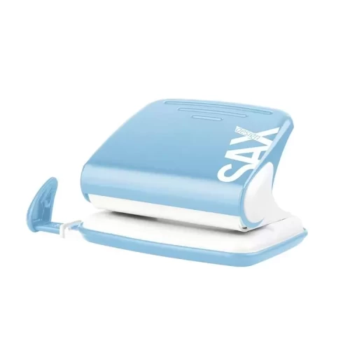 Dziurkacz SAXDesign 318, dziurkuje do 20 kartek, jasnoniebieski, display-4082801