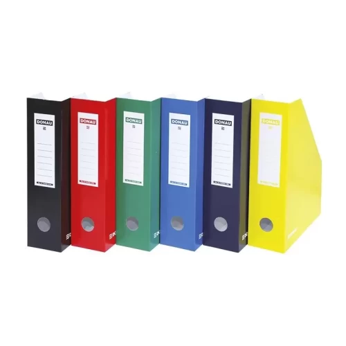 Pojemnik na dokumenty DONAU, karton, ścięty, A4/80mm, lakierowany, zielony-4083074