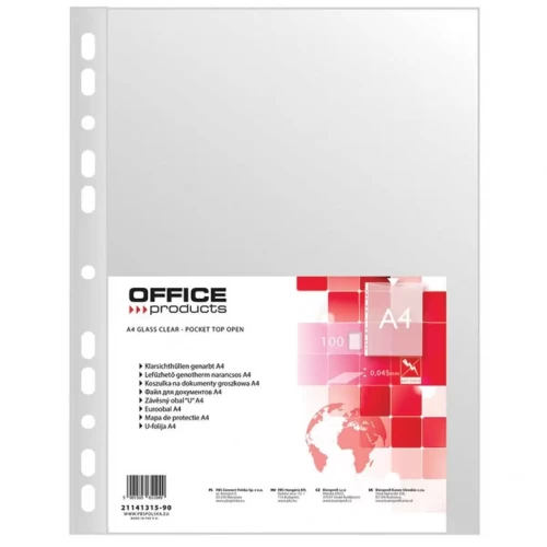Koszulki na dokumenty OFFICE PRODUCTS, PP, A4, groszkowe, 45mikr., 100szt.-4083474