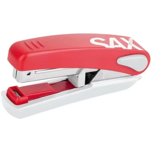 Zszywacz SAXDesign 519, zszywa do 20 kartek, na płasko, zintegrowany rozszywacz, czerwony-4084322