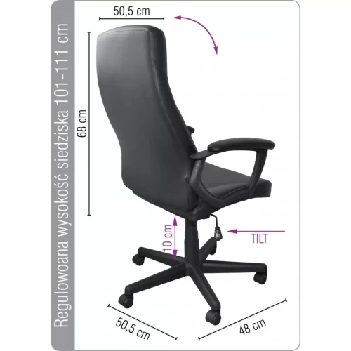 Fotel biurowy OFFICE PRODUCTS Crete, czarny-4084345