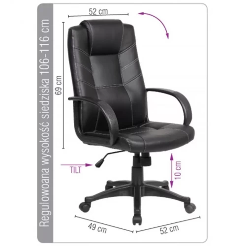 Fotel biurowy OFFICE PRODUCTS Corsica, czarny-4085232