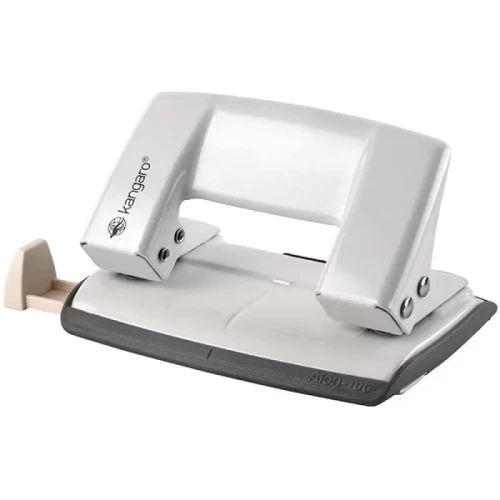 Dziurkacz KANGARO Aion-10G/S, dziurkuje do 10 kartek, metalowy, w pudełku PP, metaliczny biały-4085791