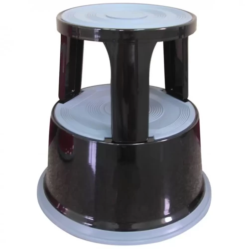 Taboret biurowy Q-CONNECT, mobilny, metalowy, czarny-4087548