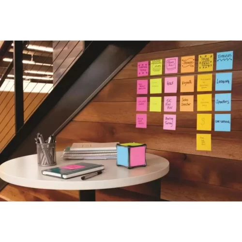 Karteczki samoprzylepne POST-IT® Super Sticky (654-SS-VP24COL), 76x76mm, 24x90 kart., mix kolorów, 3 Karteczki GRATIS-4087642