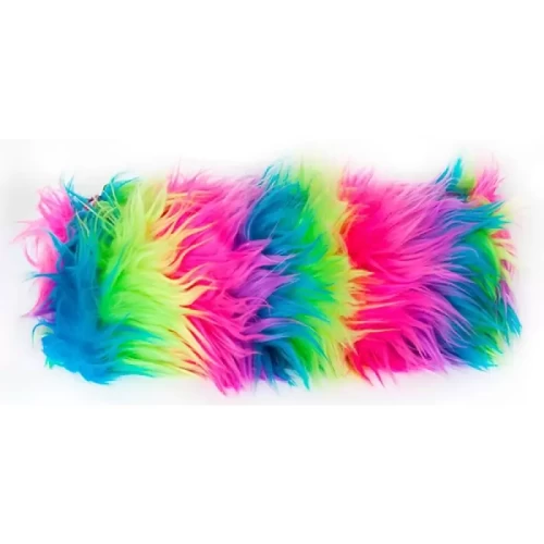 Piórnik-saszetka MEMORIS Fluffy, włochata, na suwak, tęczowa-4087837