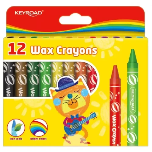 Kredki świecowe KEYROAD, 12szt., 11mm, pakowane na displayu, mix kolorów-4088282