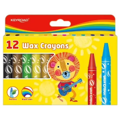Kredki świecowe KEYROAD, 12szt., 14mm, pakowane na displayu, mix kolorów-4088284