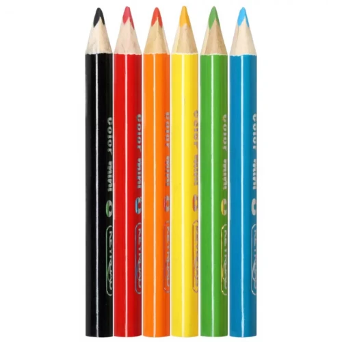 Kredki ołówkowe KEYROAD Mini, trójkątne, 6szt., mix kolorów-4088290