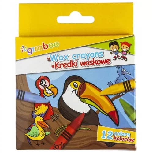 Kredki świecowe GIMBOO, 12szt., 8mm, mix kolorów-4088445
