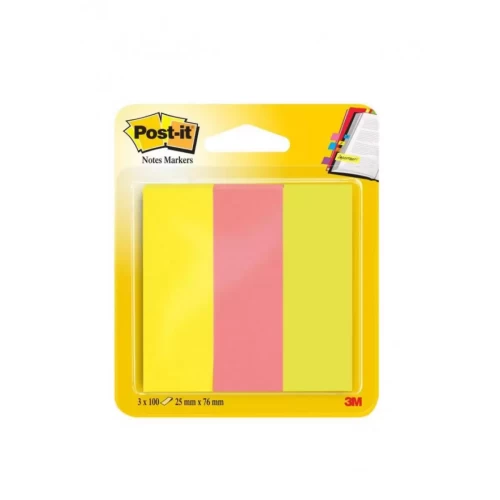 Zakładki indeksujące POST-IT® (671/3), papier, 26x76mm, 3x100 kart., mix kolorów-4088721