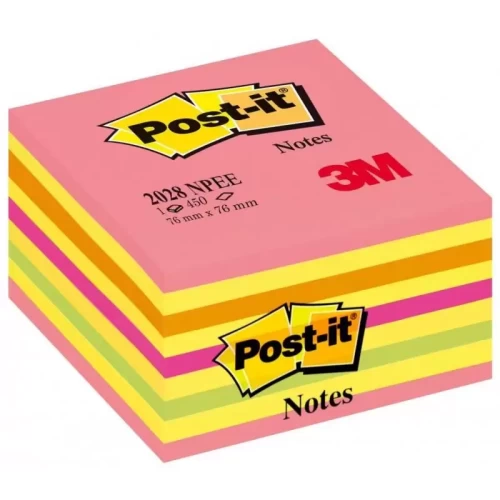 Kostka samoprzylepna POST-IT® (2028-NP), 76x76mm, 1x450 kart., cukierkowa różowa-4088982