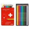 Kredki CARAN D'ACHE Swisscolor, metalowe pudełko, 12 szt.-4093437