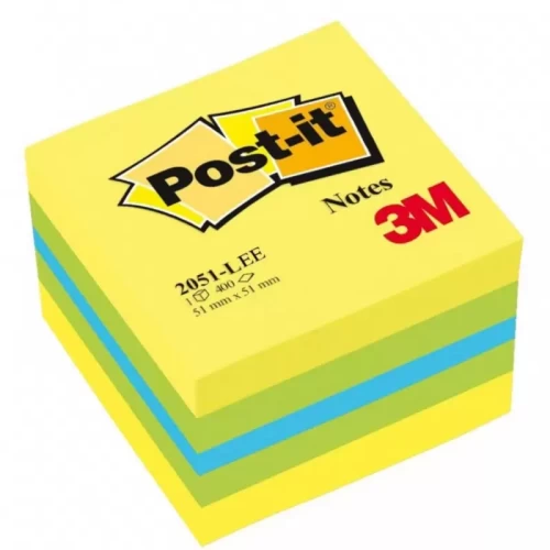 Mini Kostka samoprzylepna POST-IT® (2051L), 51x51mm, 1x400 kart., cytrynowa-4090072
