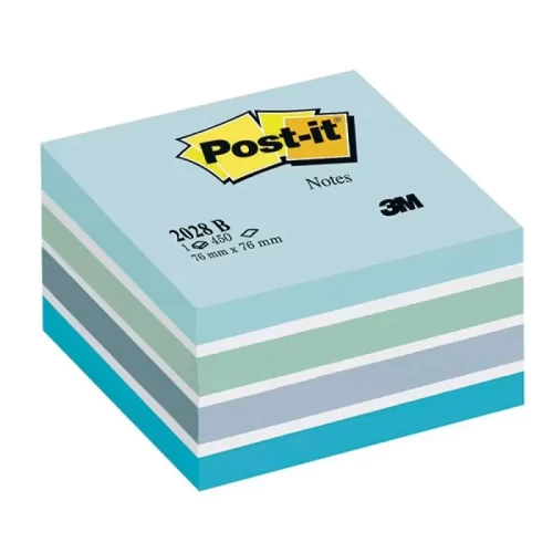 Kostka samoprzylepna POST-IT® (2028-B), 76x76mm, 1x450 kart., niebieska-4090827