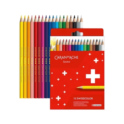 Kredki CARAN D'ACHE Swisscolor, kartonowe pudełko, 18 szt.-4093448