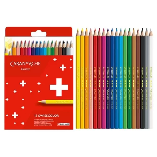 Kredki CARAN D'ACHE Swisscolor, kartonowe pudełko, 18 szt.-4093449