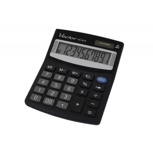 Kalkulator biurowy VECTOR KAV VC-810, 10-cyfrowy, 101x124mm, czarny-4093729