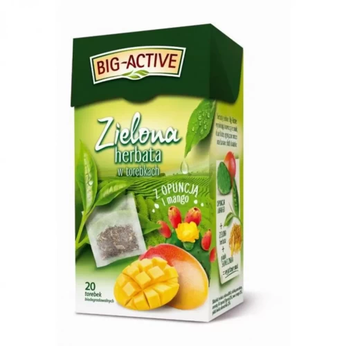 Herbata BIG ACTIVE, zielona z opuncją i mango, 20 torebek-4094555