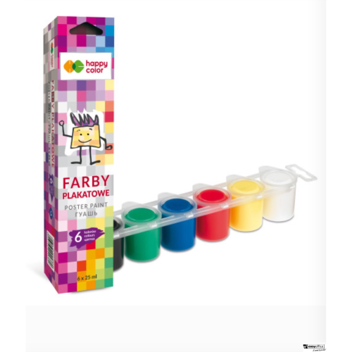 Farba plakatowa HAPPY COLOR TEMPERA 6kol. x25ml HA 3310 0025-K6-4287160