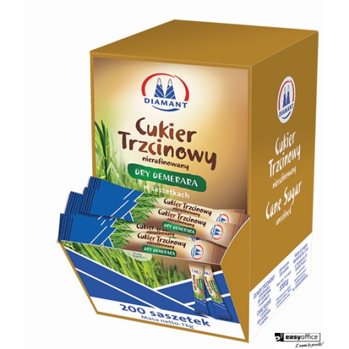 Cukier DIAMANT trzcinowy w saszetkach 200szt Dry Demerara-4293402