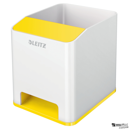 Kubek na długopisy Leitz WOW ze wzmacniaczem dźwięku, żółty 53631016-4294922