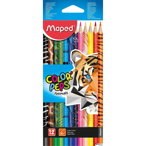 Kredki COLORPEPS ANIMALS trójkątne 12kolorów 832212 MAPED-4299967
