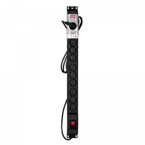 Listwa przeciwprzepięciowa Activejet COMBO/12gn/3m/cz (12 x UTE; 16 A (3680 W); 3m; kolor czarny)-4352147