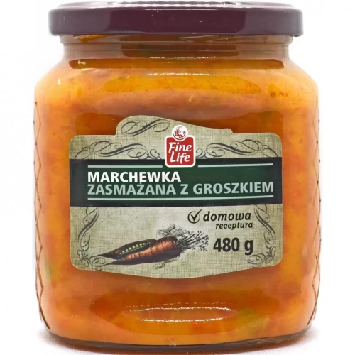 Marchewka zasmażana z groszkiem FINE LIFE słoik 480g-4440437