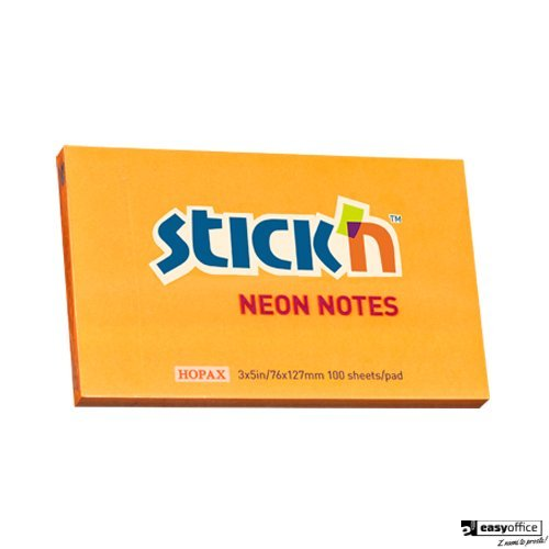 Bloczek STICK"N 127x76mm pomarańczowy neonowy 100k 21168 STICK"N-4516017