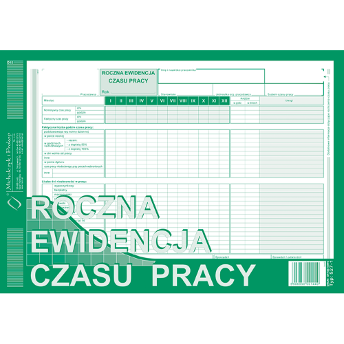 Druk Roczna Ewidencja czasu pracy MP 527-1-4568428