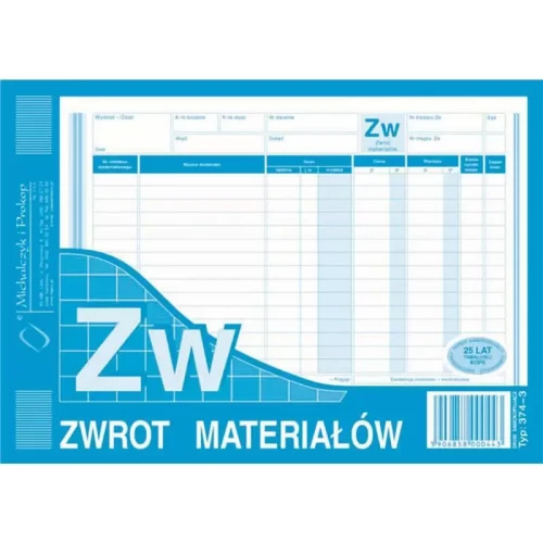 Druk zwrot materiałów A5 M&P 374-3-4568438