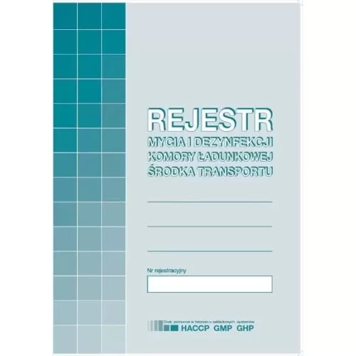 Druk rejestr mycia i dezynfekcji komór ładunkowych A5 M&P-4568501