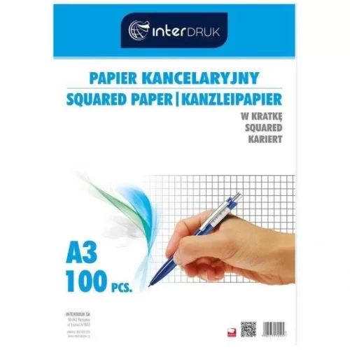 Papier kancelaryjny A3 INTERDRUK kratka 100szt.-4575734