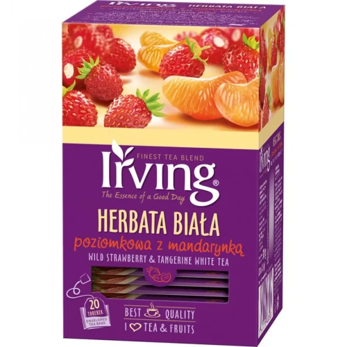 Herbata IRVING, biała, poziomkowa z mandarynką, 20 kopert-4584051