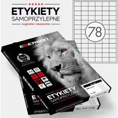 Etykieta samoprzylepna EMERSON 33x22 100szt. biała-4597147