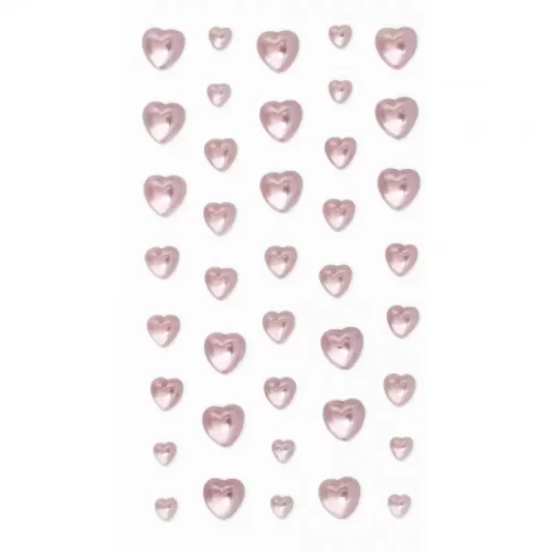 Perełki samoprzylepne GALERIA PAPAIERU serca 40szt. różowe-4603919