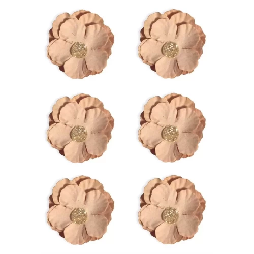 Kwiaty papierowe bukiecik clematis GALERIA PAPIERU 6szt. samoprzylepne beżowe-4603953