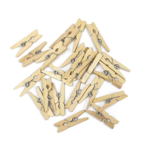 Klamerki ozdobne GALERIA PAPIERU 25mm drewniane 25szt. naturalne-4675746