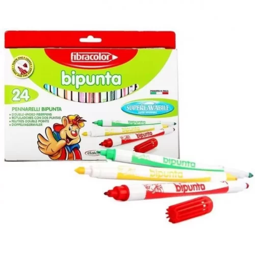 Flamastry FIBRACOLOR double point 24 kolory-4695091