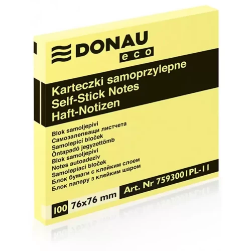 Notes samoprzylepny 75x75 DONAU eco żółty-4984266
