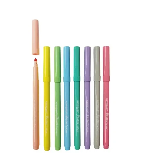 Flamastry KEYROAD FIBER MARKER, 8szt, zawieszka, mix kolorów-5030929